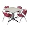 Kobe Kobe Square Table & Chair Set, Wood, Metal, Plastic Top, Maple TKB4848PL47BY - alternate 1